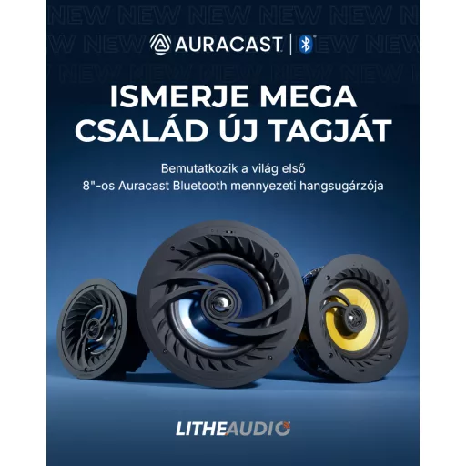 Álmennyezeti hangszóró, Lithe Audio 8" Bluetooth Auracast Ceiling Speaker (Párban)