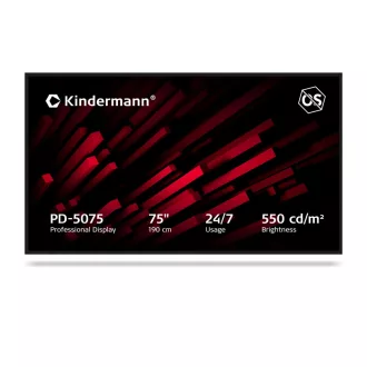 Reklámkijelző, Kindermann PD-5075, 75", 24/7