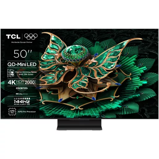 Reklámkijelző, TCL 50" 50C7K QD-MiniLED 127cm 4K Google TV