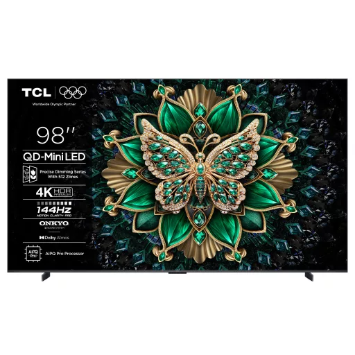 Reklámkijelző, TCL 98" 98C6K QD-MiniLED 248cm 4K Google TV
