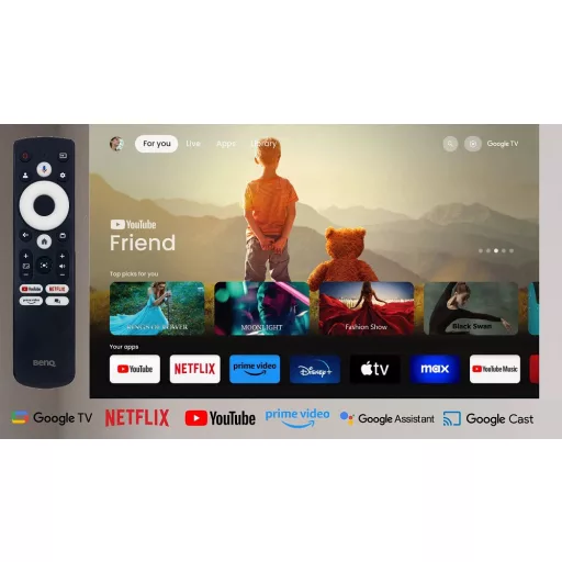 Projektor, BenQ GP520, DLP, 4LED fényforrás, 4K felbontás, 16:9 képarány, Házimozis