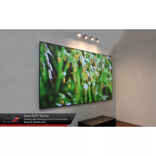 Vászon, EliteScreen Aeon CLR, 305 cm képátló, 16:9 képarány, fölső fényt gátló, UST vetítőhöz, Házimozis, Fix 