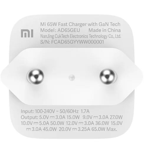 Töltő, Xiaomi Mi 65W Fast Charger with GaN Tech
