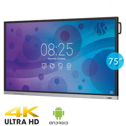 Interaktív kijelző, LSK ClassBoard CBT3075S, 4K (3840 x 2160) felbontás, 75" / 190 cm képátló