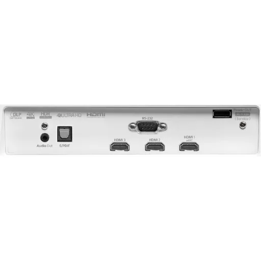 Projektor, Optoma CinemaX D2 White, DLP, Lézer, 4K UHD felbontás, 16:9 képarány, Házimozis