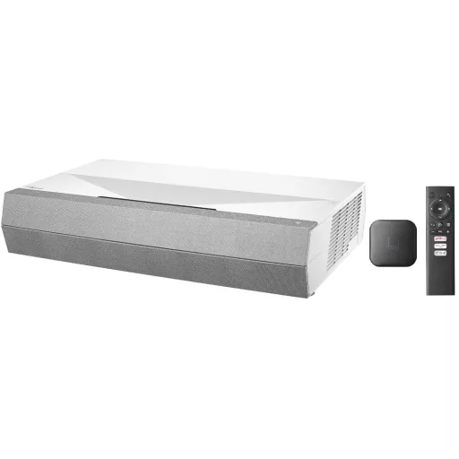 Projektor, Optoma CinemaX D2 Smart White, DLP, Lézer, 4K UHD felbontás, 16:9 képarány, Házimozis