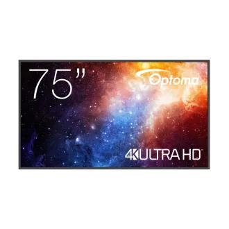   Reklámkijelző, Optoma 24/7 LFD 75" N3751K, 3840x2160, 450cd/m2, 2xHDMI/2xUSB/LAN, Bluetooth, WiFi