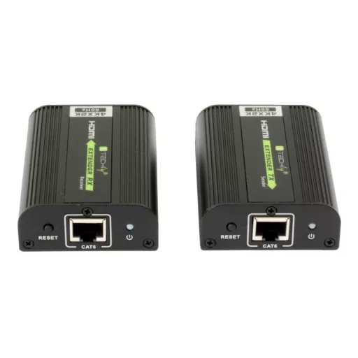 Jeltovábbító, Techly HDMI extender 4K, Cat.6/6A/7, 60 méter, IR