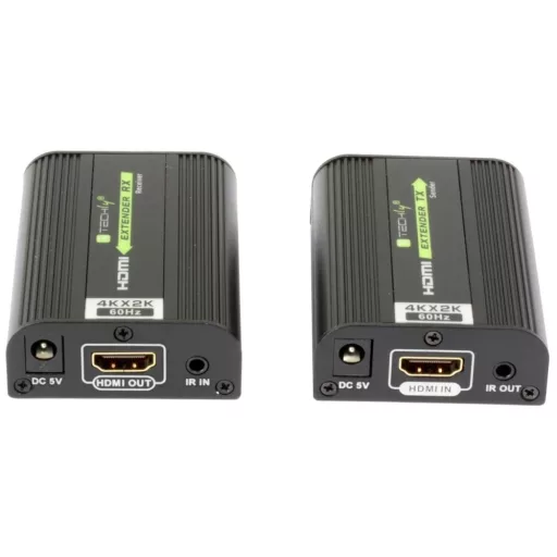 Jeltovábbító, Techly HDMI extender 4K, Cat.6/6A/7, 60 méter, IR
