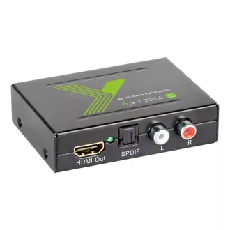   Hangleválasztó, Techly HDMI-Audio Extractor , SPDIF, RCA, 2.0/5.1