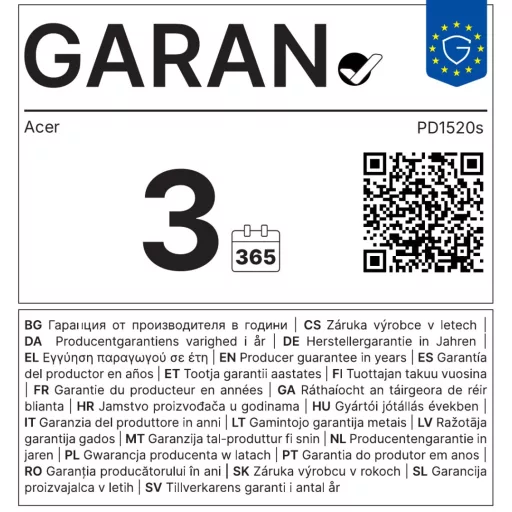 Miniprojektor, Acer PD1520s, DLP, LED, HD1080 felbontás, 16:9 képarány, Hordozható 