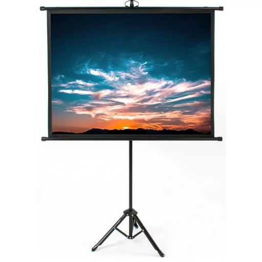 Vászon, Medium Tripod Screen, 152 x 152 cm vászonméret, 1:1 képarány, Hordozható, Állványos