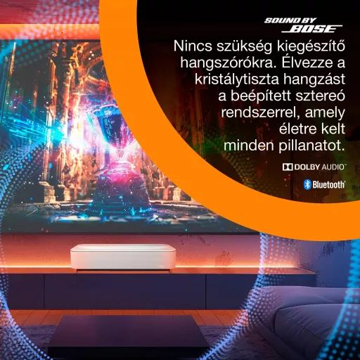 Projektor, Epson EH-LS970W, LCD, Lézer, 4K felbontás, 16:9 képarány, Házimozis