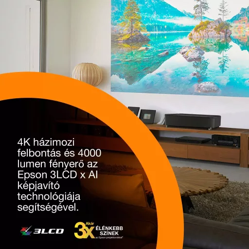 Projektor, Epson EH-LS970B, LCD, Lézer, 4K felbontás, 16:9 képarány, Házimozis 