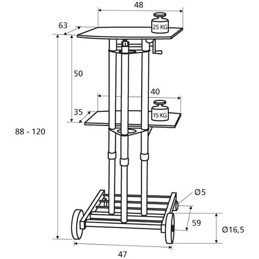 FunScreen FunMaster II 2 polcos gurulós projektorállvány