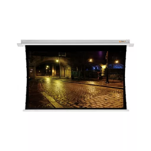 Vászon, FunScreen Premium Plus In-Ceiling Tensioned Motor, 159 x 291 cm vászonméret, 16:9 képarány, Házimozis, Motoros
