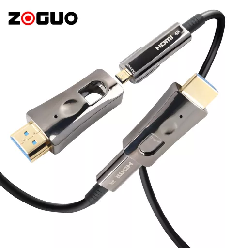 Optikai HDMI kábel, 8K/60Hz, befűzhető, microHDMI adapterrel, 20méter, aktív