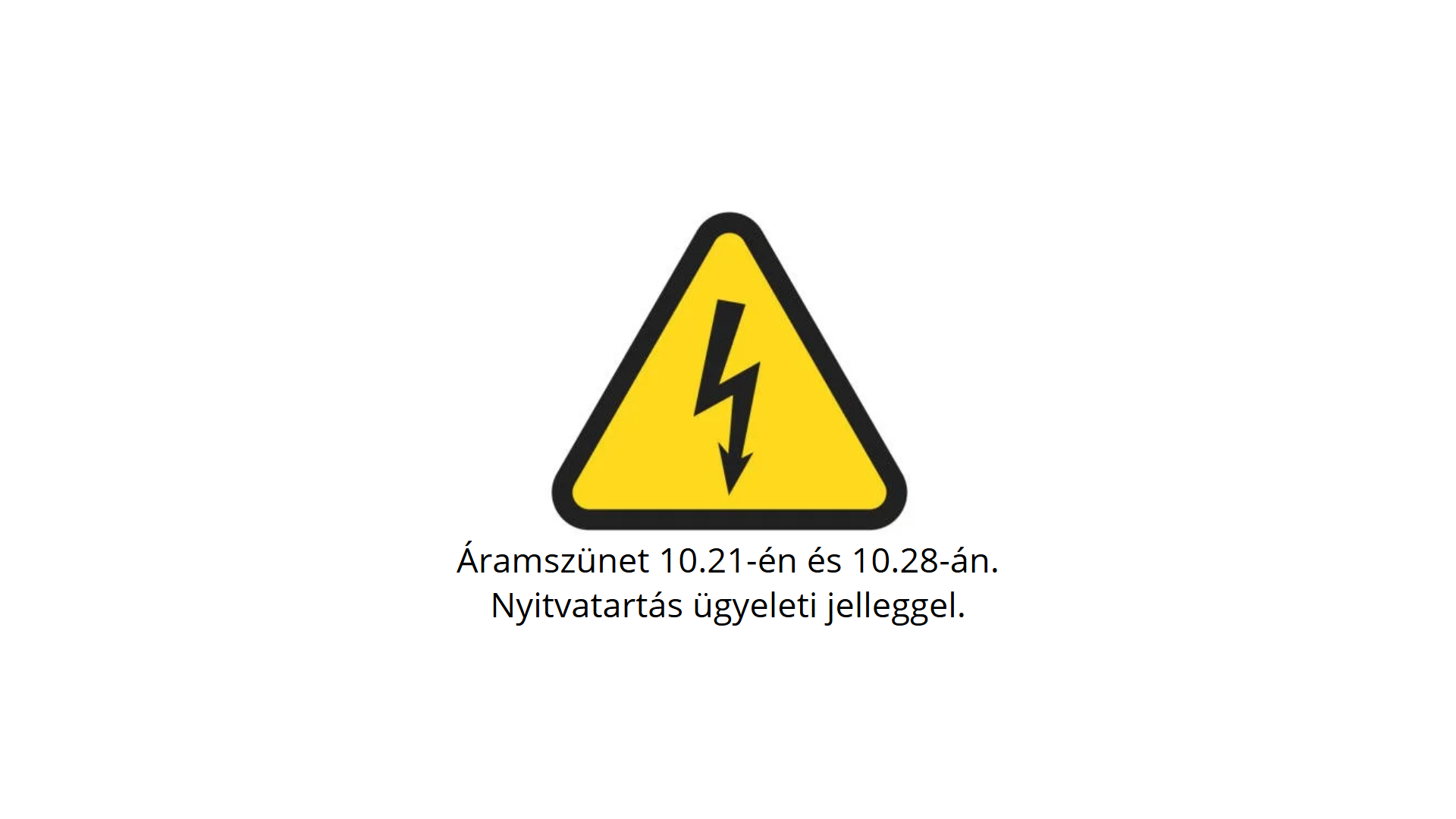 Áramszünet október 21-én és 28-án