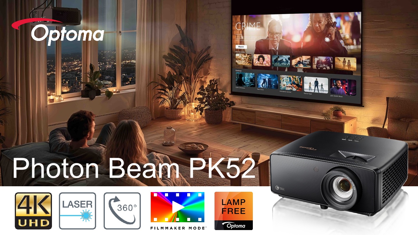 Optoma Photon Beam PK52: 4K házi lézerprojektor nagyobb vetített képhez